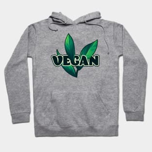 Vegan || Green Leaves Vector Art Hoodie